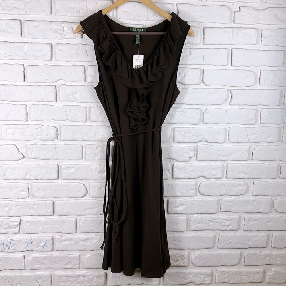Lauren Ralph Lauren ruffle midi dress size petite large. Worn one.
